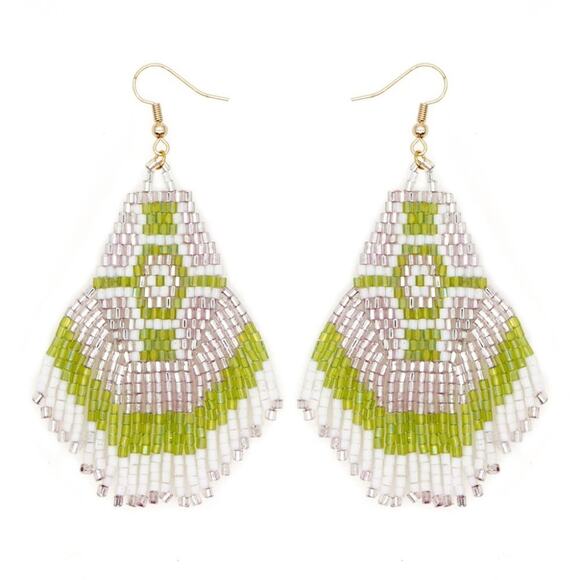 Boho Handmade Colorful Beaded Tassel Earrings - Picture 2 of 6